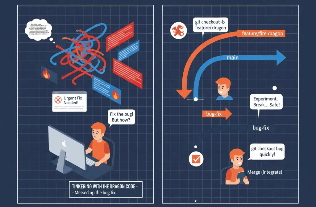 Quản lý các "dòng thời gian song song" với "Branch"