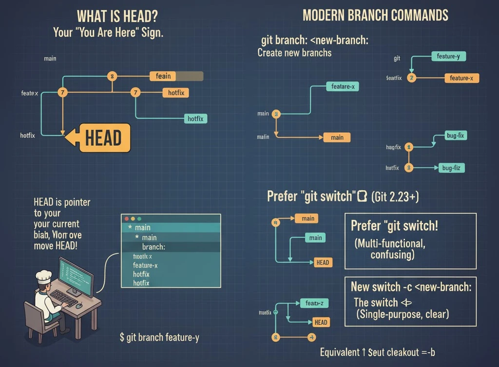 HEAD và các lệnh xử lý nhánh
